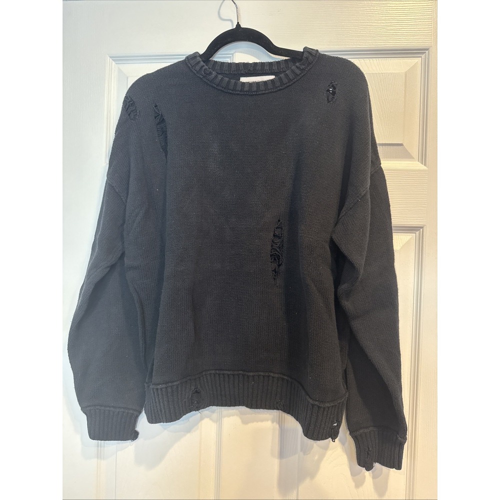 Distressed Woman's Urban Outfitters Black Pullover Sweater